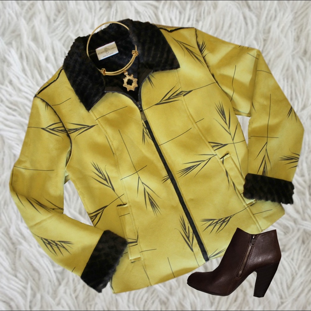 Yellow Patterned Women's Jacket